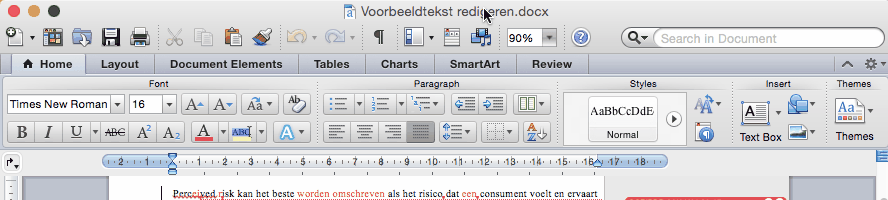 Clicca per ingrandire Riquadro delle revisioni Word per Mac 2011