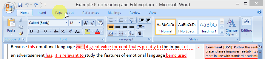 Clicca per ingrandire Accept changes Word 2007