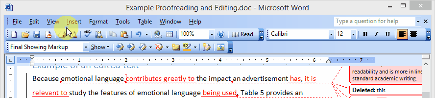 Clicca per ingrandire Riquadro delle revisioni Word 2003