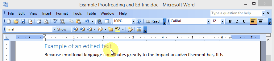 Clicca per ingrandire Show the editor's changes Word 2003
