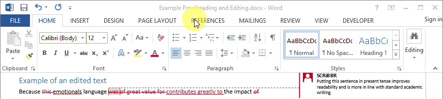 Clicca per ingrandire Controllo ortografia e grammatica Word 2013
